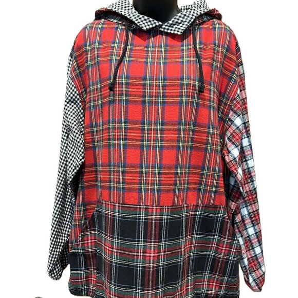 Plaid Patchwork Flannel Pullover Jacket (NEW) - Picture 3 of 14